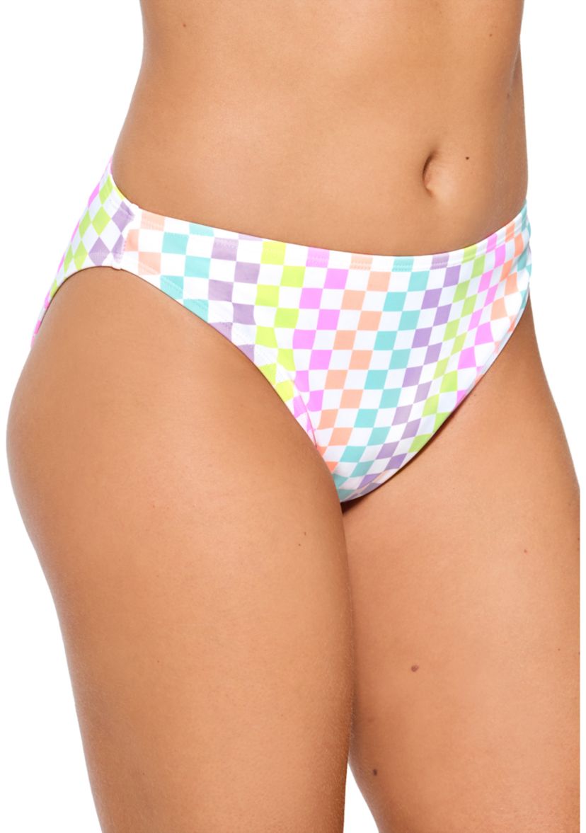 Cheeky Checker High Waist Swim Bottoms