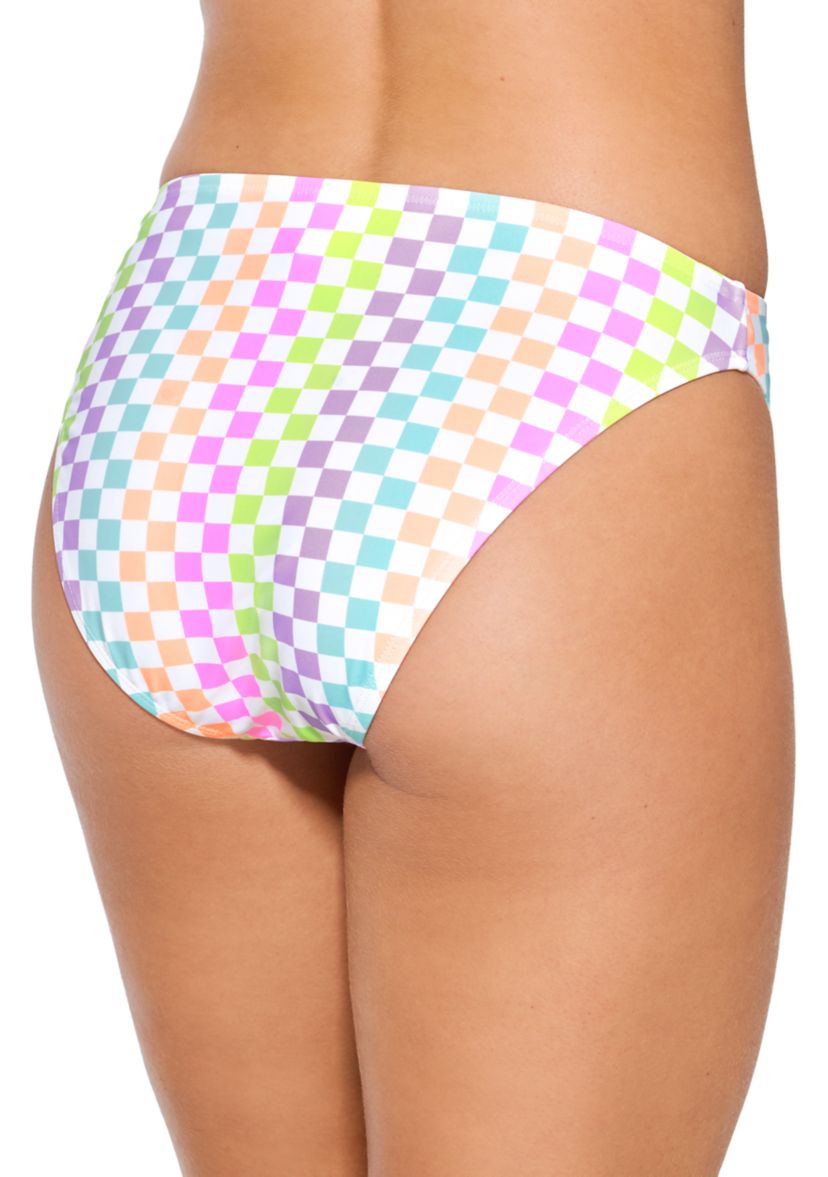 Cheeky Checker High Waist Swim Bottoms