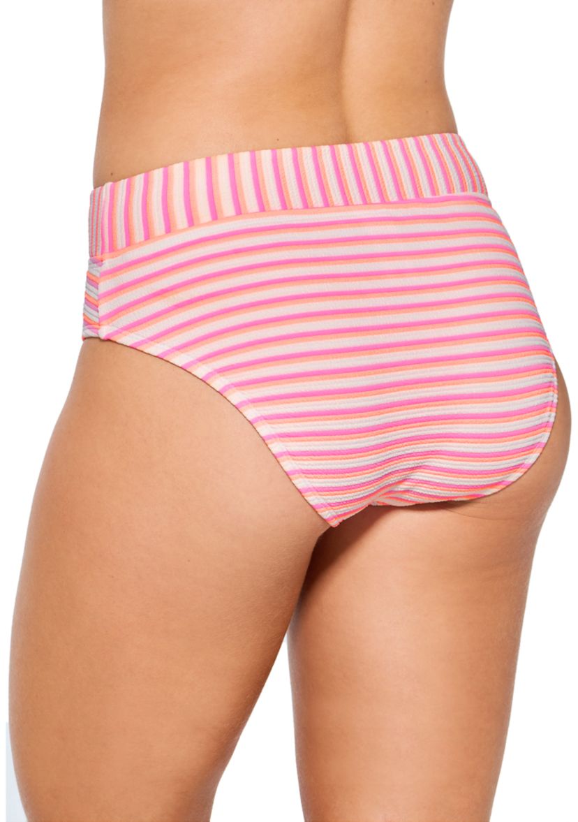 Yarn Dyed Crinkle Stripe Banded Swim Bottoms