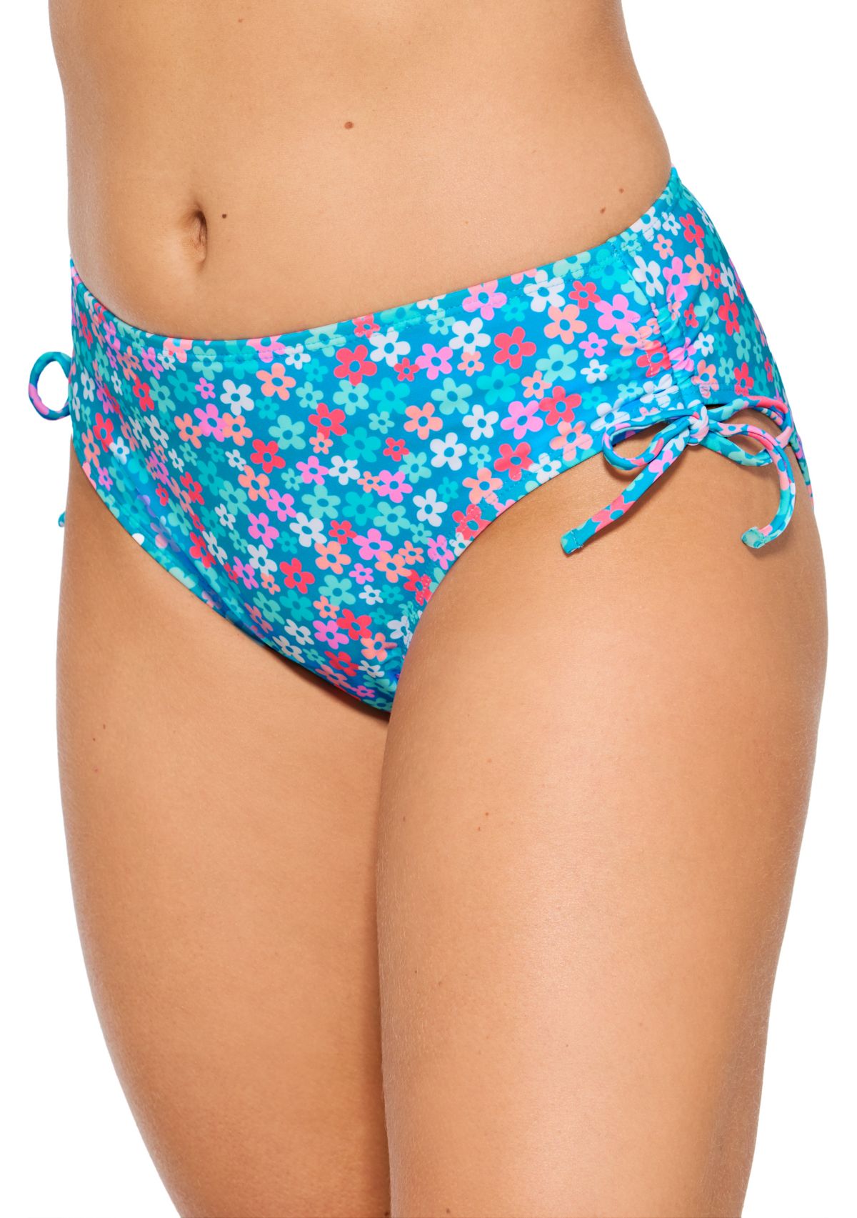 Flower Patch Side Tie High Waist Swim Bottoms