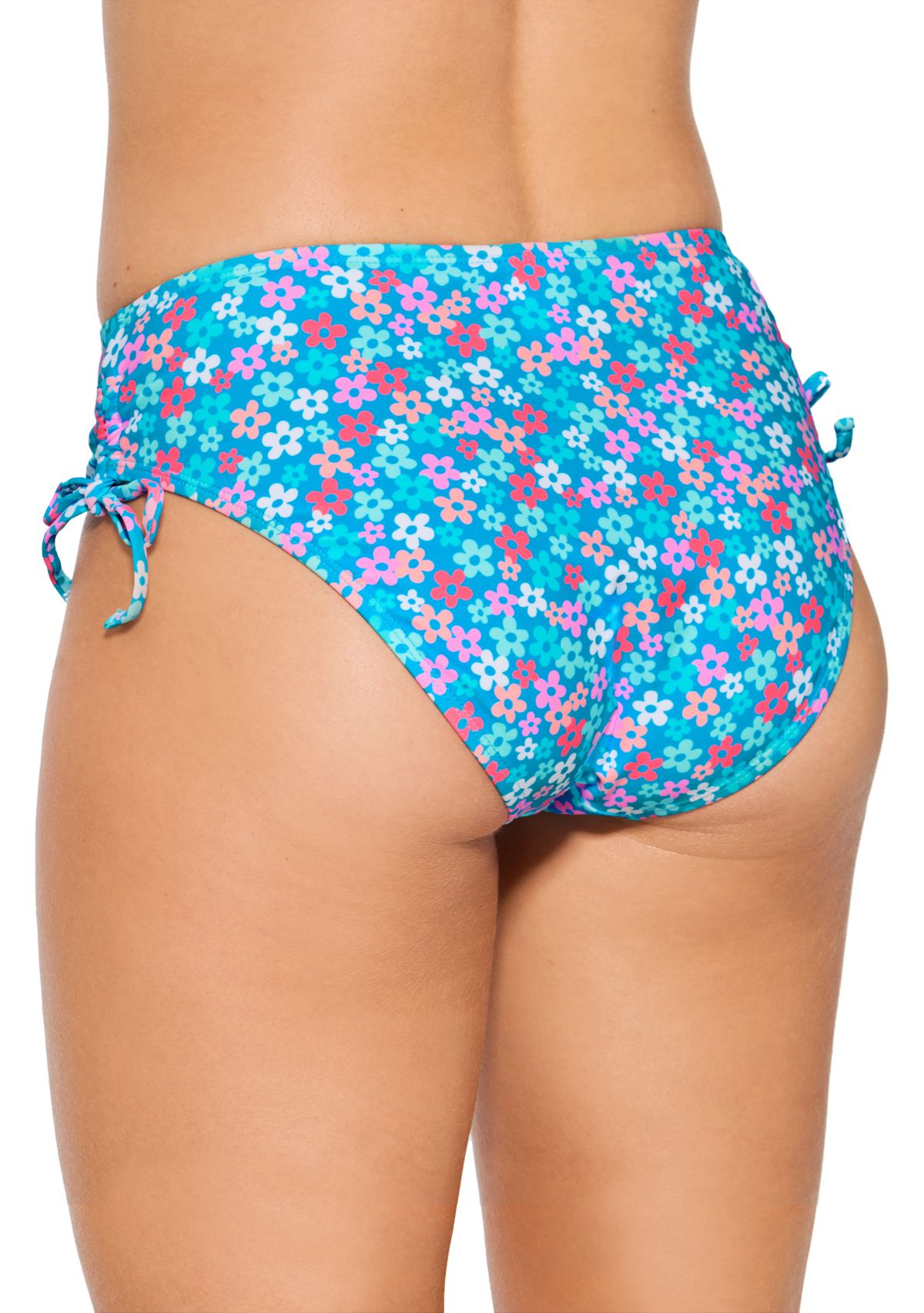 Flower Patch Side Tie High Waist Swim Bottoms
