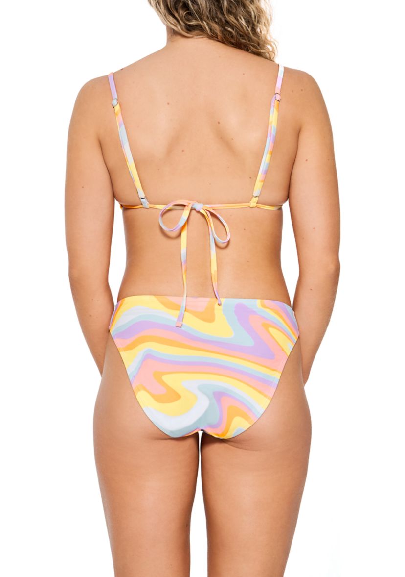 Marble Waive Side Ruched Swim Bralette