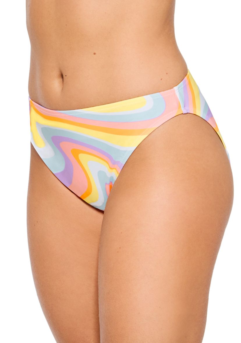Marble Wave High Waist High Leg Swim Bottoms
