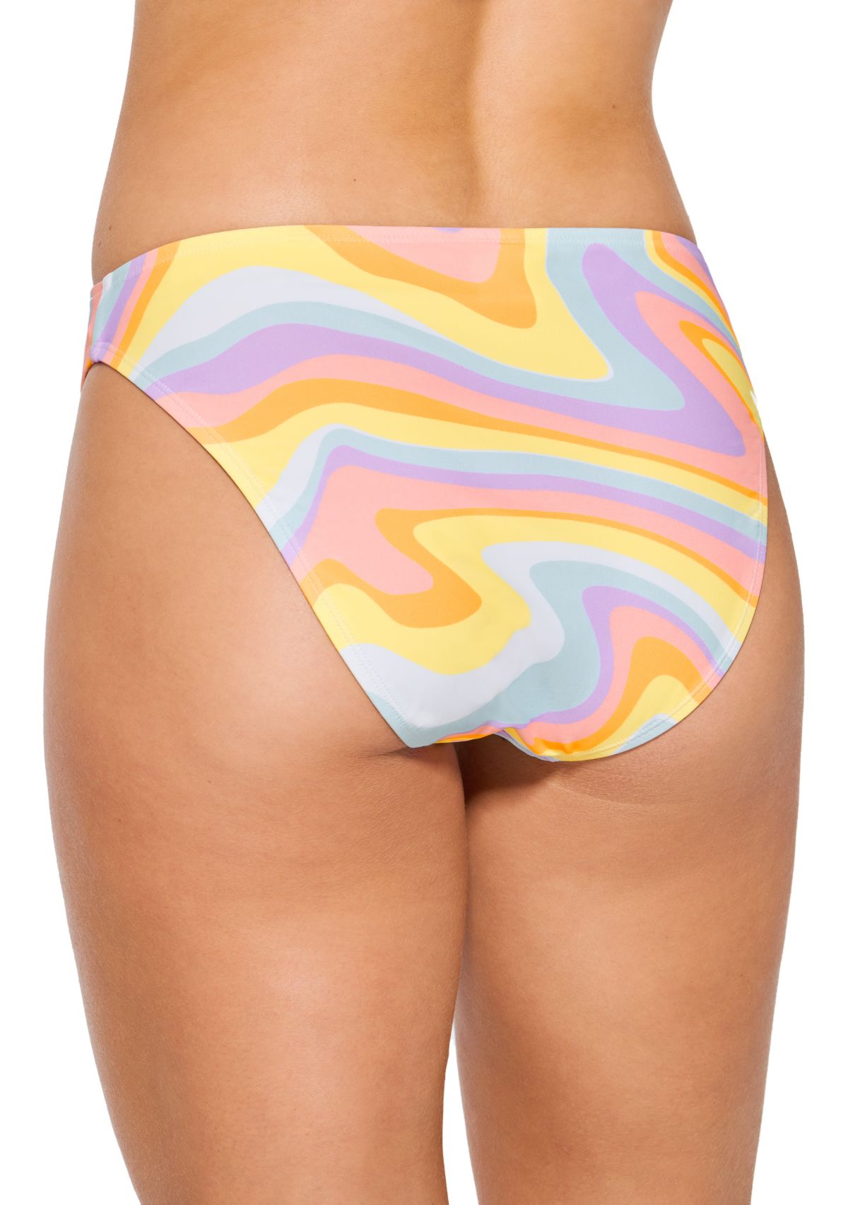 Marble Wave High Waist High Leg Swim Bottoms