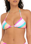 Multi Stripe Triangle Bikini Swim Top 
