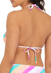 Multi Stripe Triangle Bikini Swim Top 