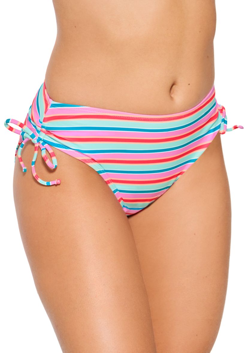 Sun Striped Tie Side High Waist Swim Bottoms