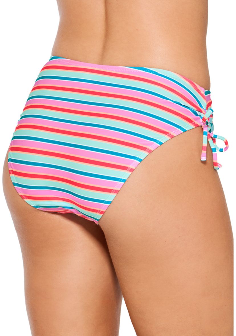Sun Striped Tie Side High Waist Swim Bottoms