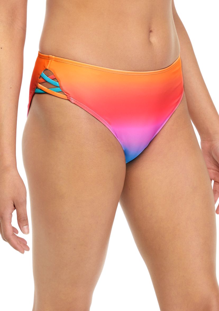 Tie Dye High Waisted Swim Bottoms 