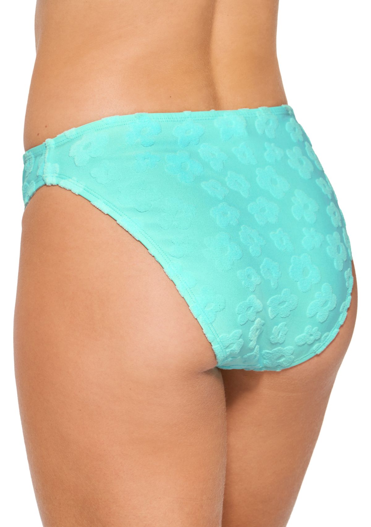 Terry Jacquard High Waisted Swim Bottoms