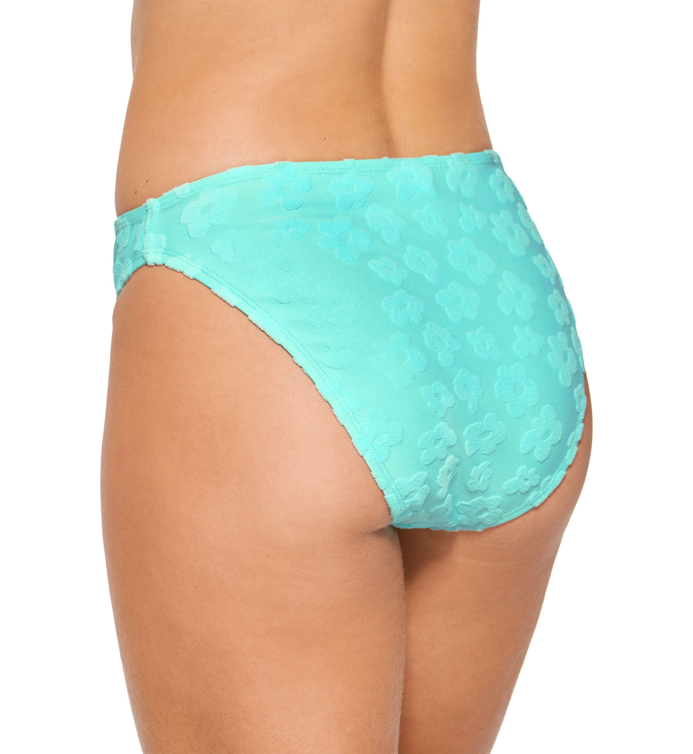 Terry Jacquard High Waisted Swim Bottoms