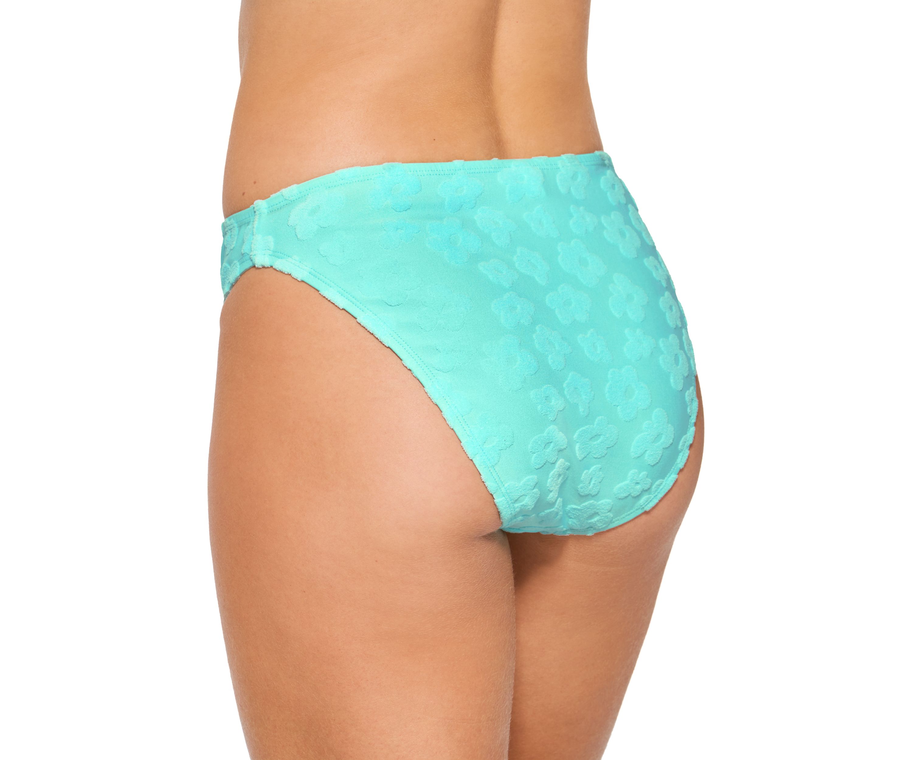 Terry Jacquard High Waisted Swim Bottoms