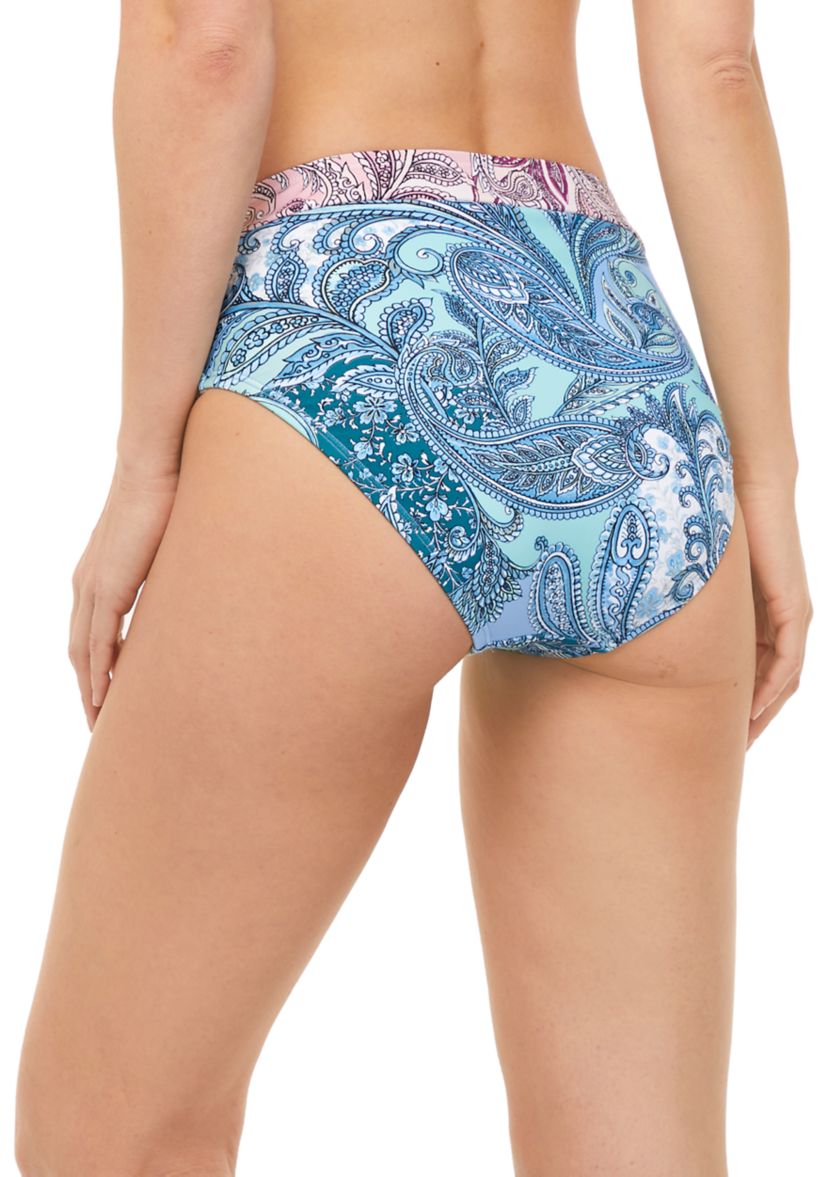 Delicate Paisley High Waisted Swim Bottoms 