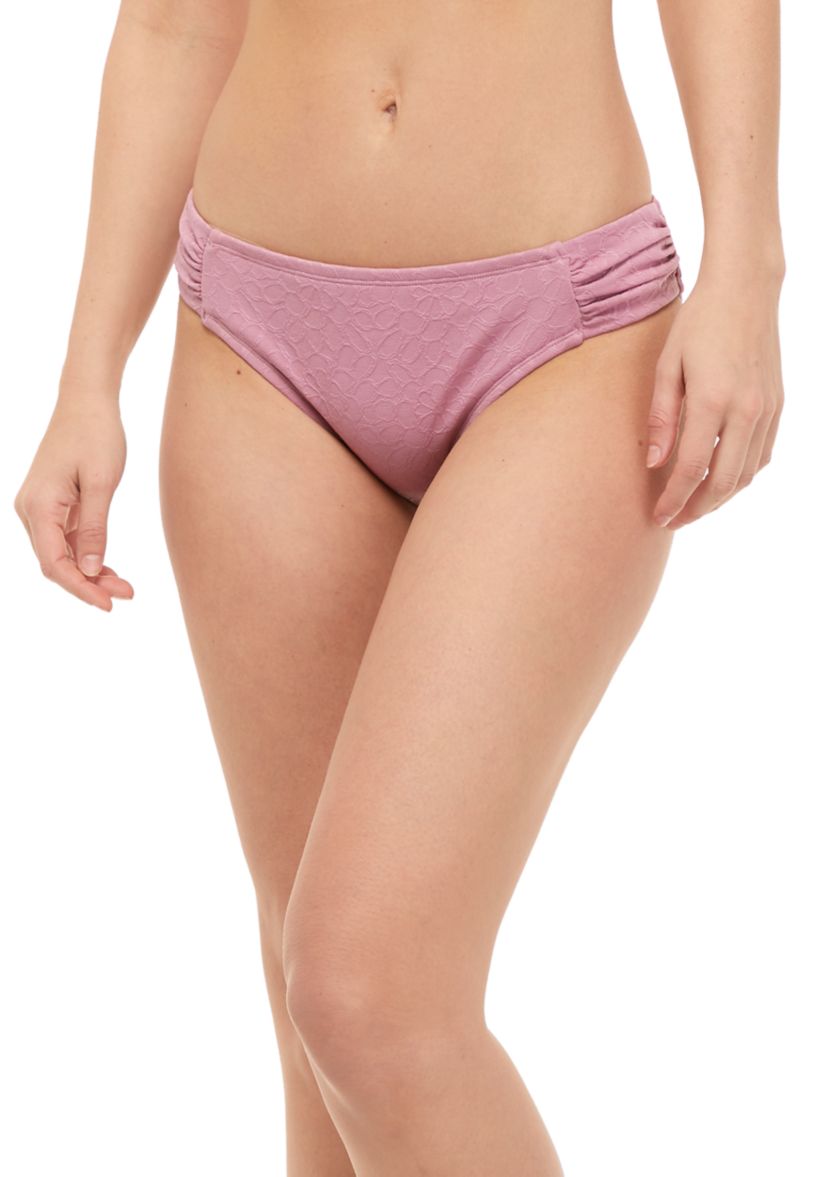 Textured Sash Hipster Swim Bottoms 