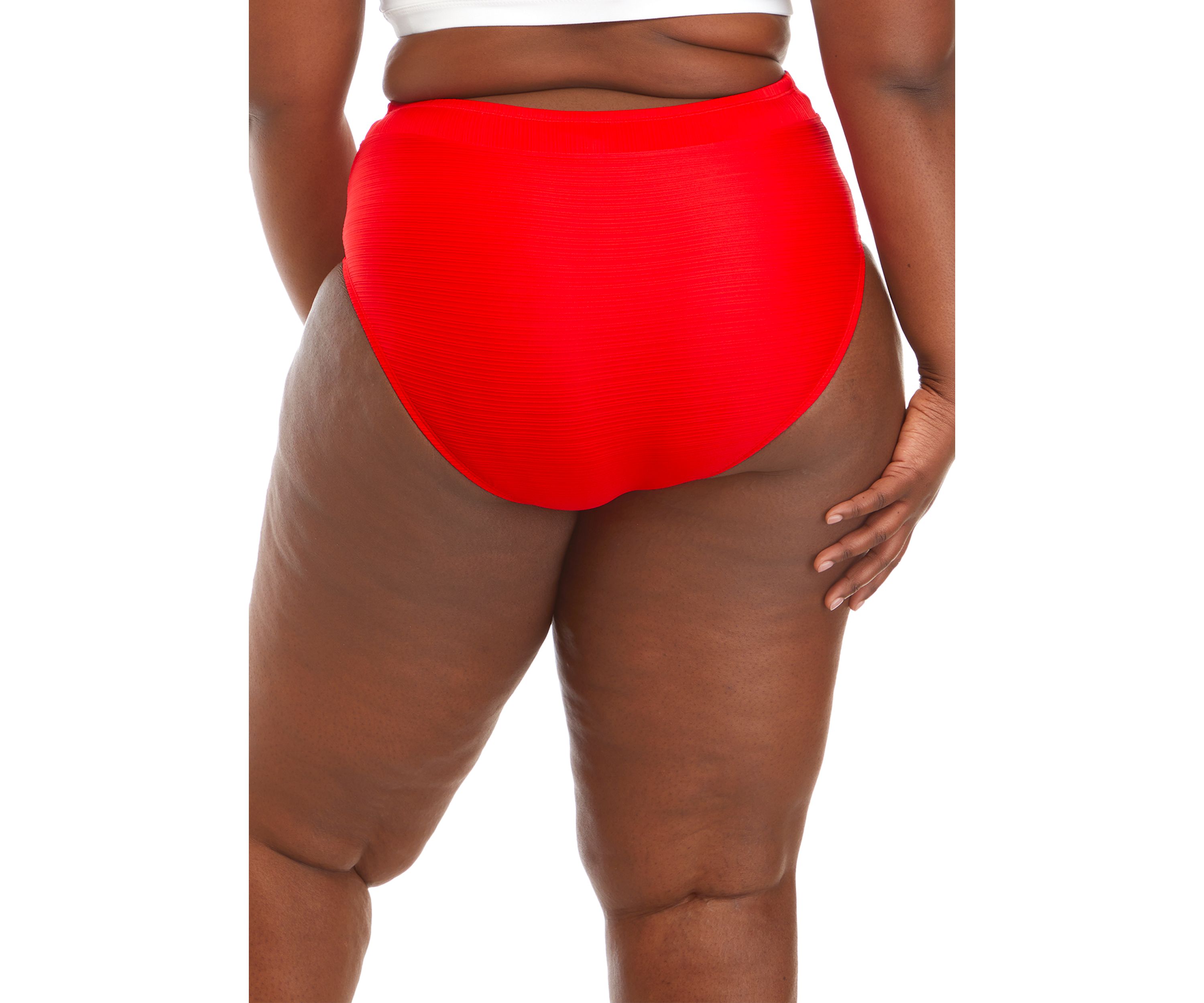 Rib Banded High Waist Swim Bottoms 