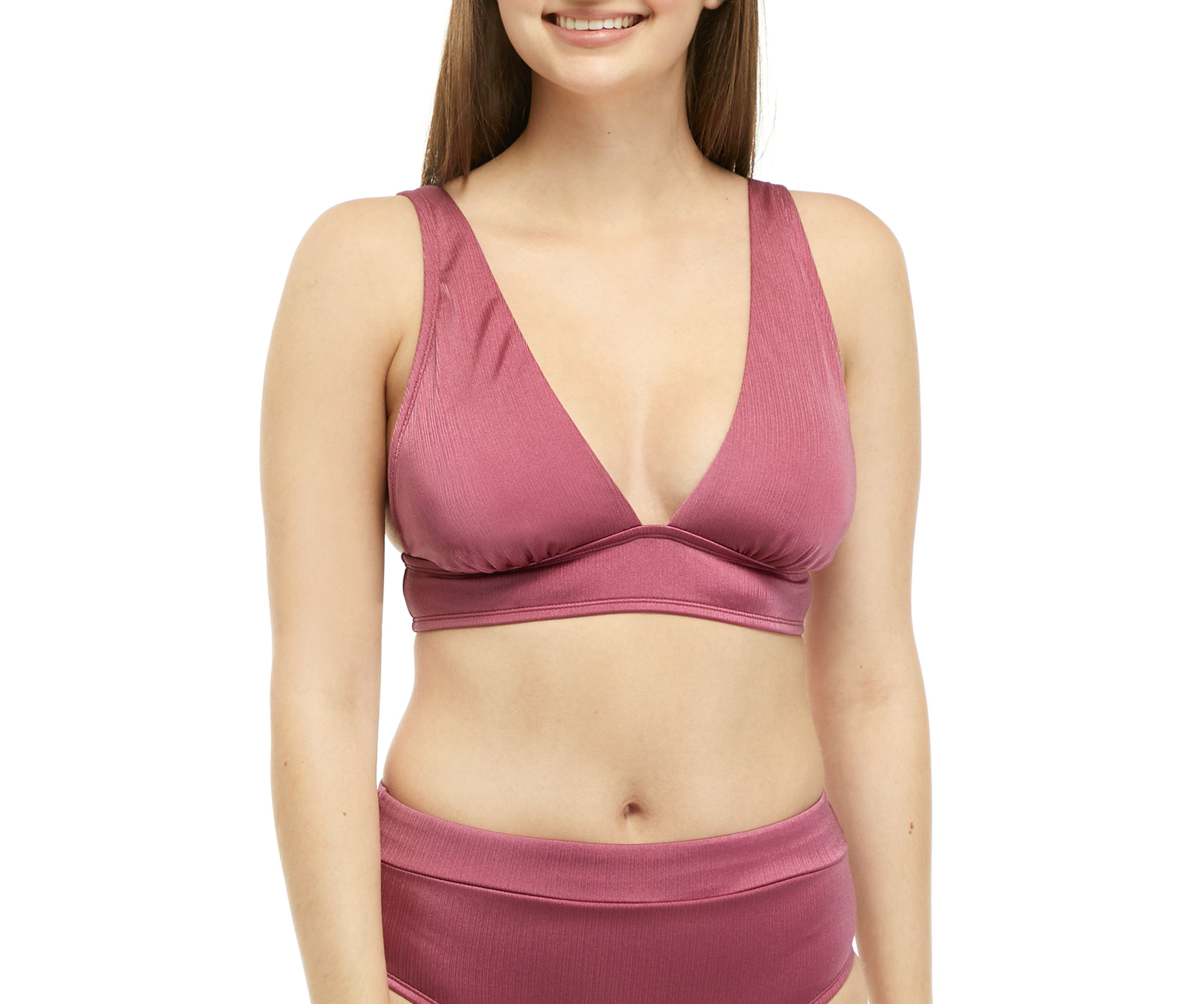 Shine On Textured Triangle Swim Top