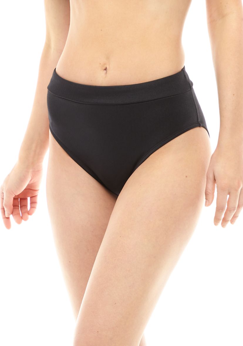 Shine On Textured High Waisted Swim Bottoms