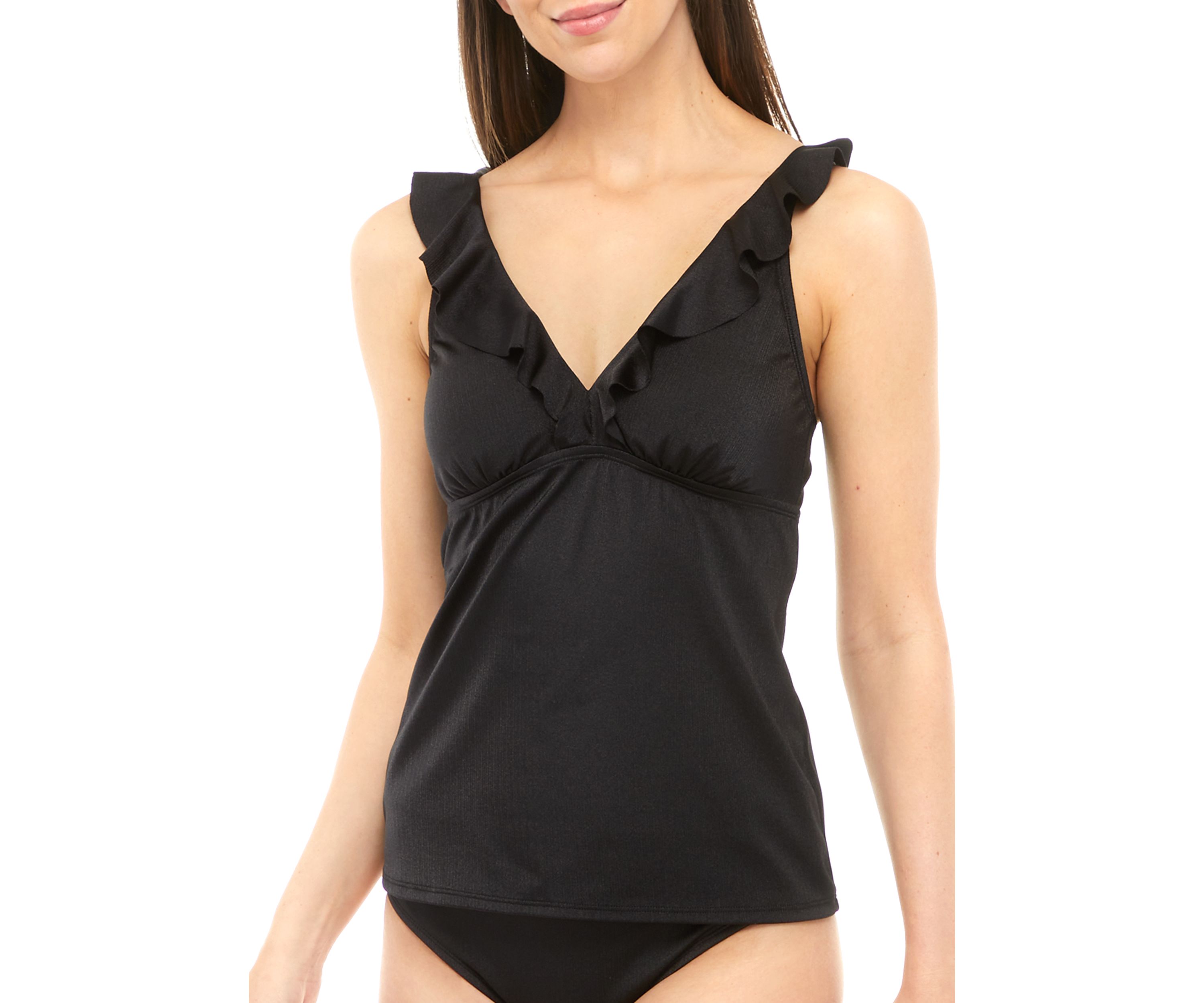 Shine On Textured Tankini Swim Top