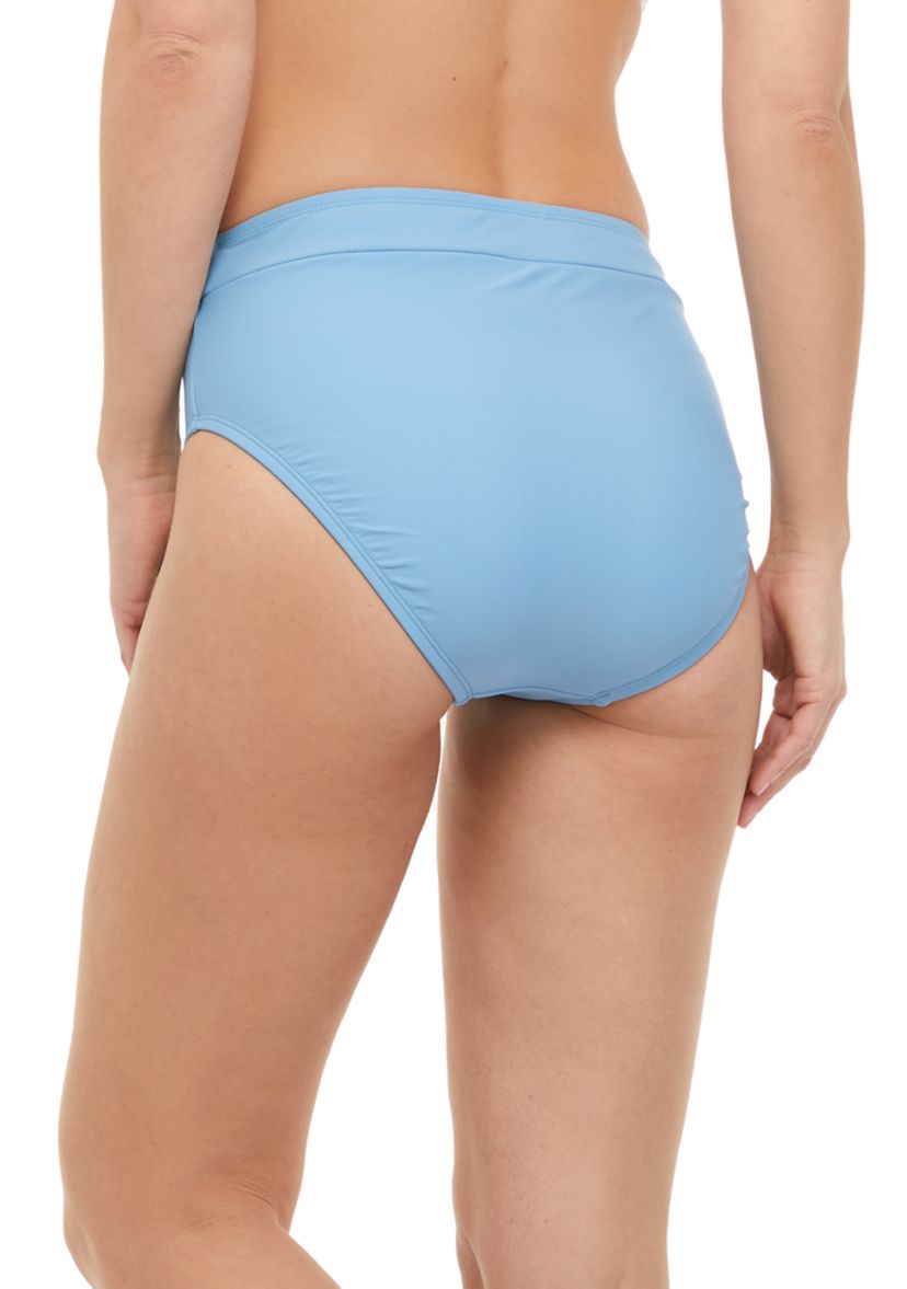 Solid High Waisted Swim Bottoms 