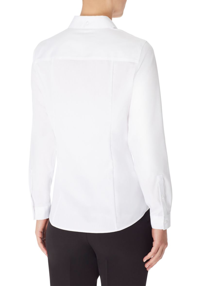Womens Easy Care Solid Y-Neck Shirt