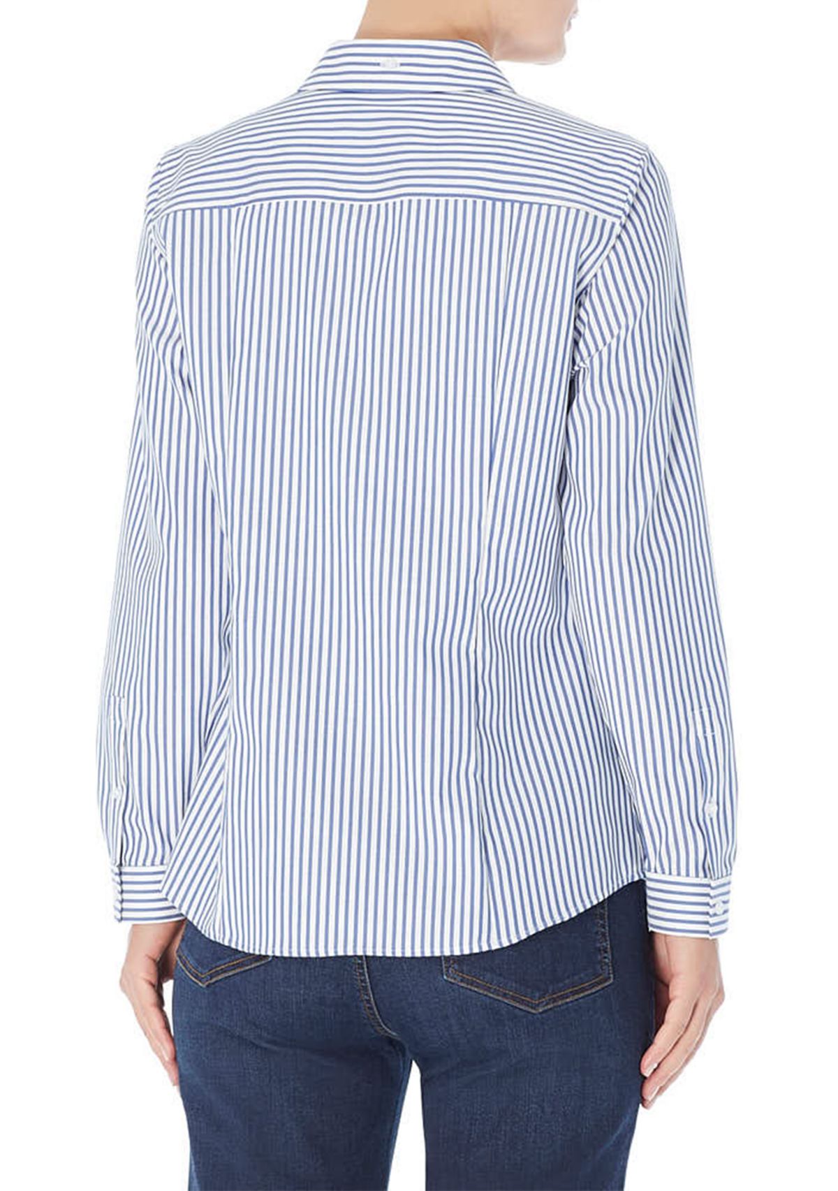 Womens Easy Care Stripe Y-Neck Shirt