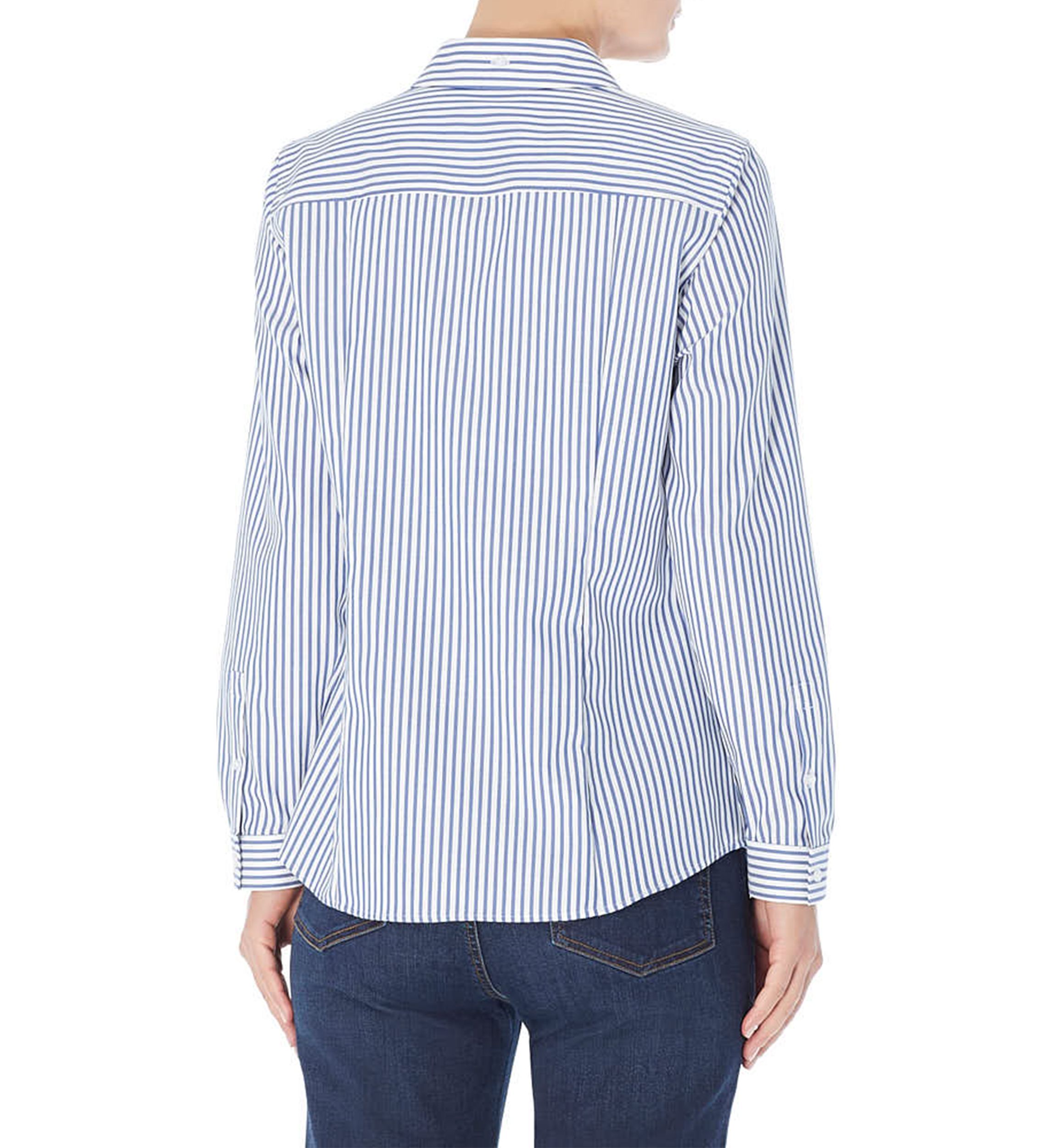 Womens Easy Care Stripe Y-Neck Shirt