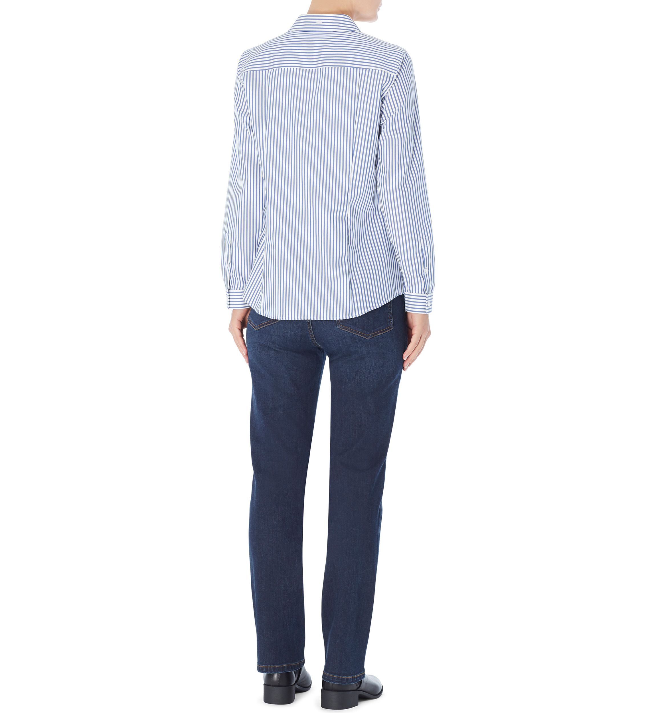 Womens Easy Care Stripe Y-Neck Shirt