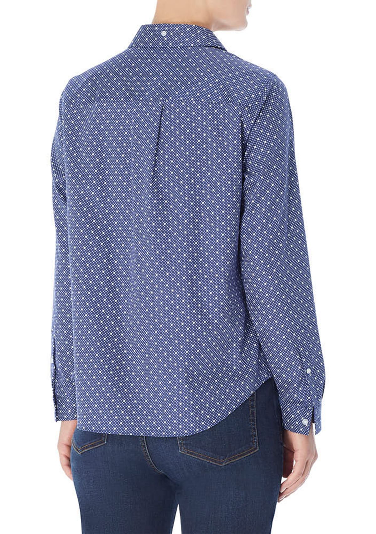 Easy Care Print Y-Neck Shirt