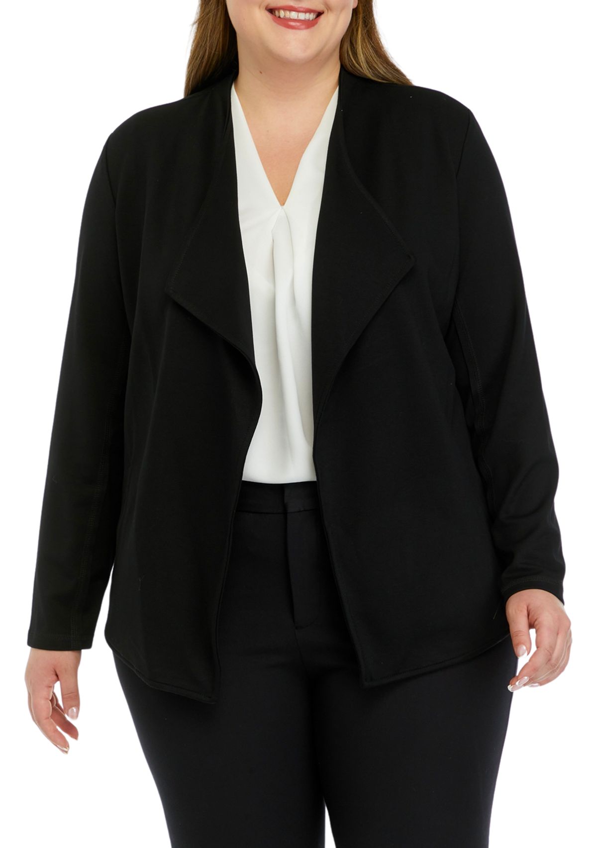 Plus Size Drape Front Jacket