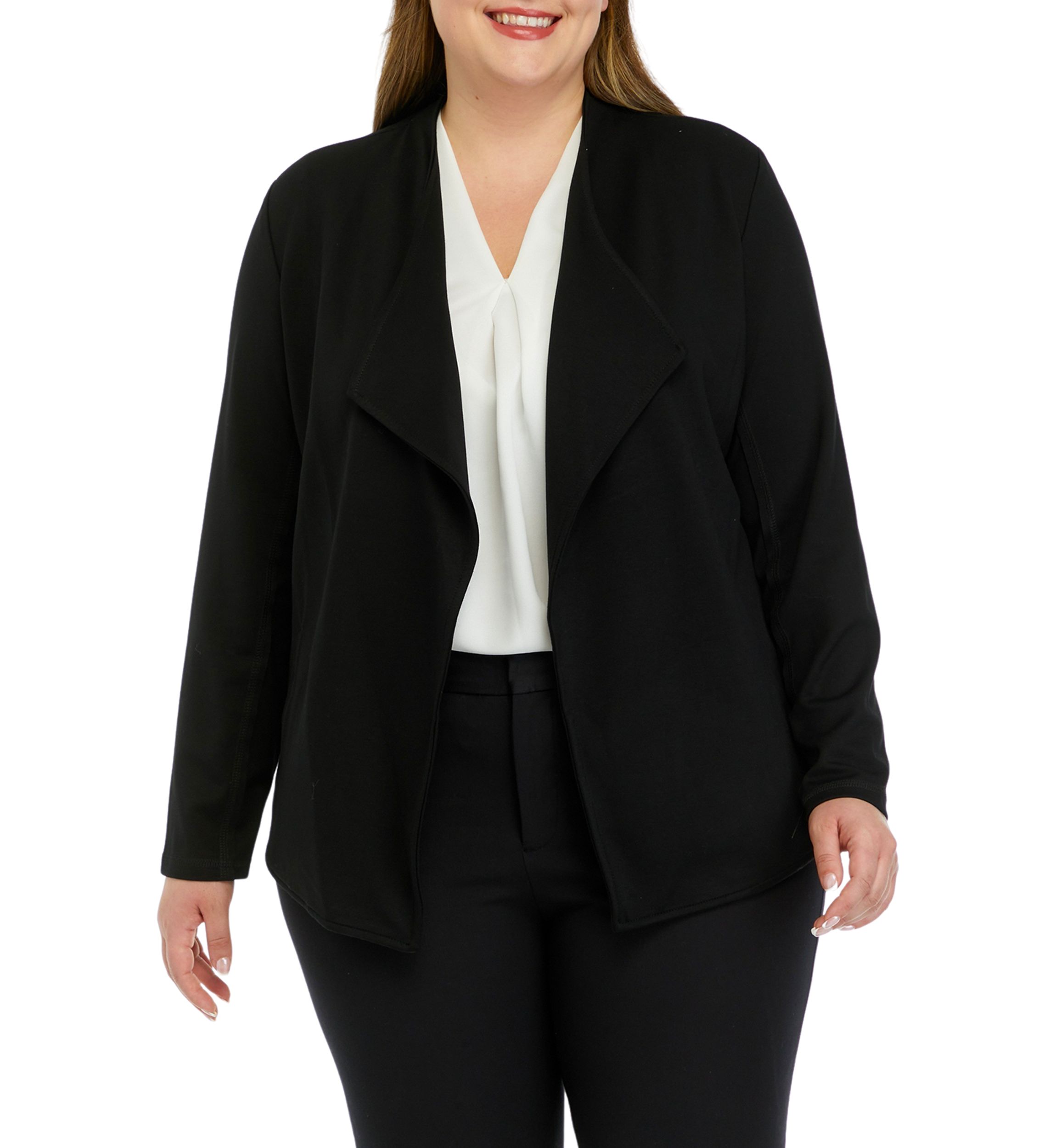 Plus Size Drape Front Jacket