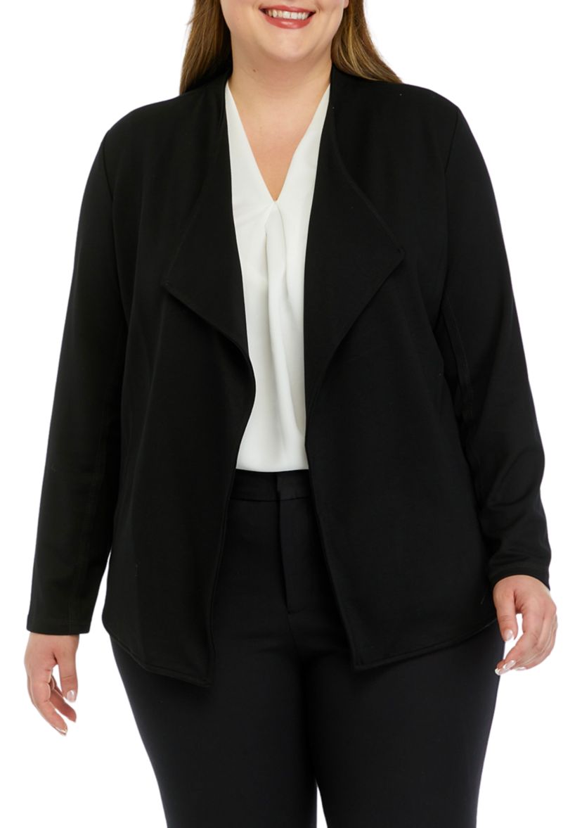 Plus Size Drape Front Jacket