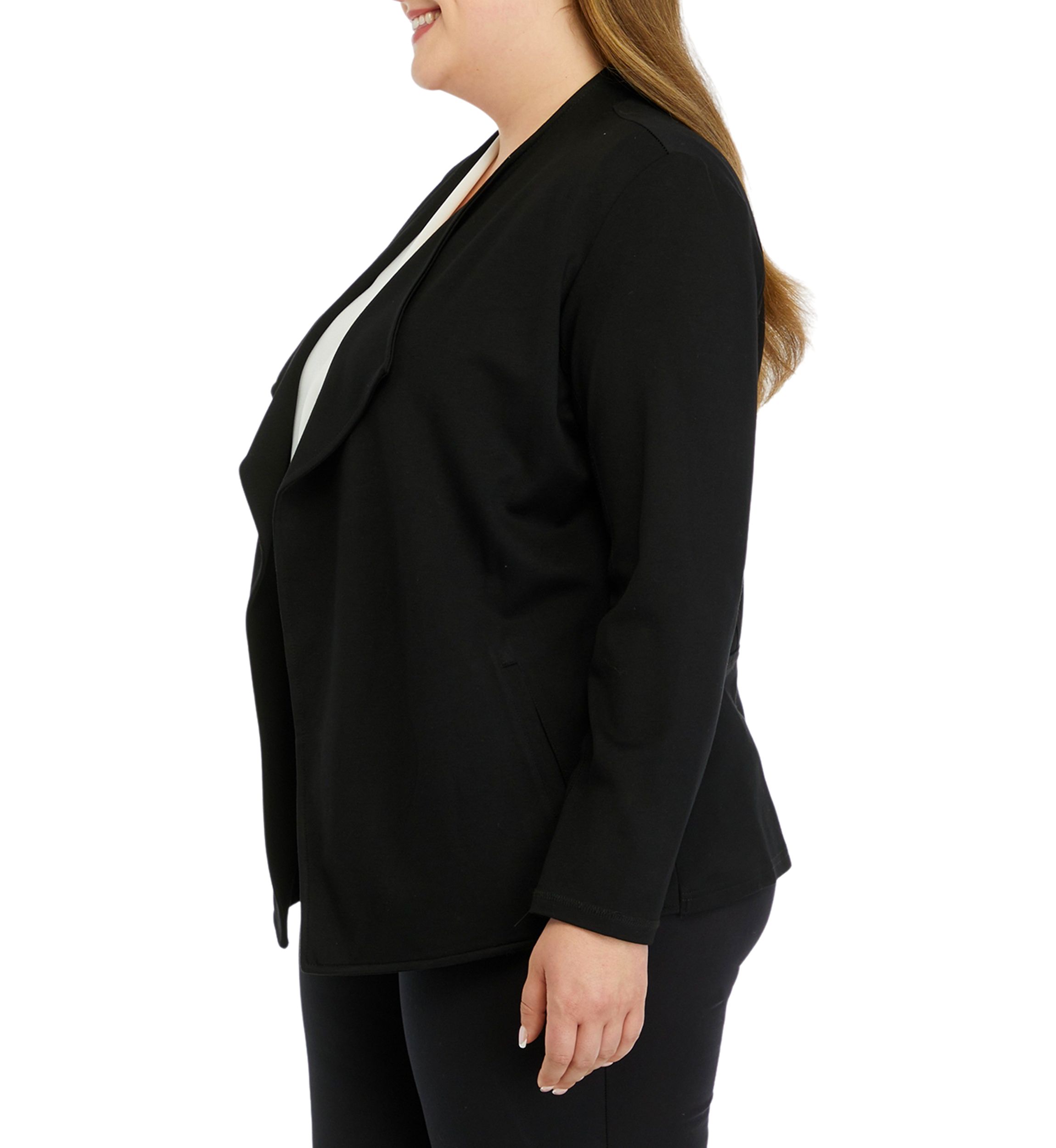 Plus Size Drape Front Jacket