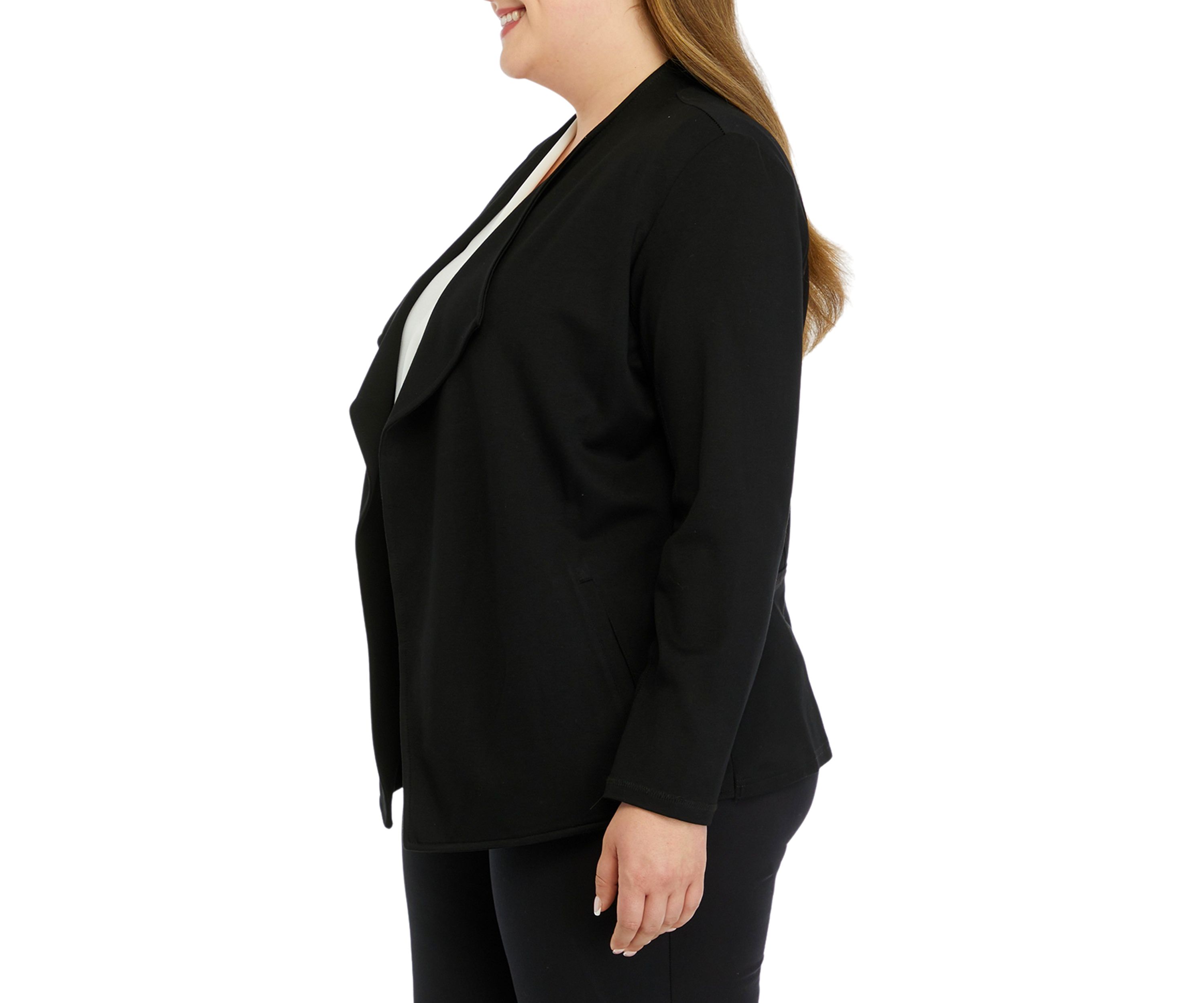 Plus Size Drape Front Jacket