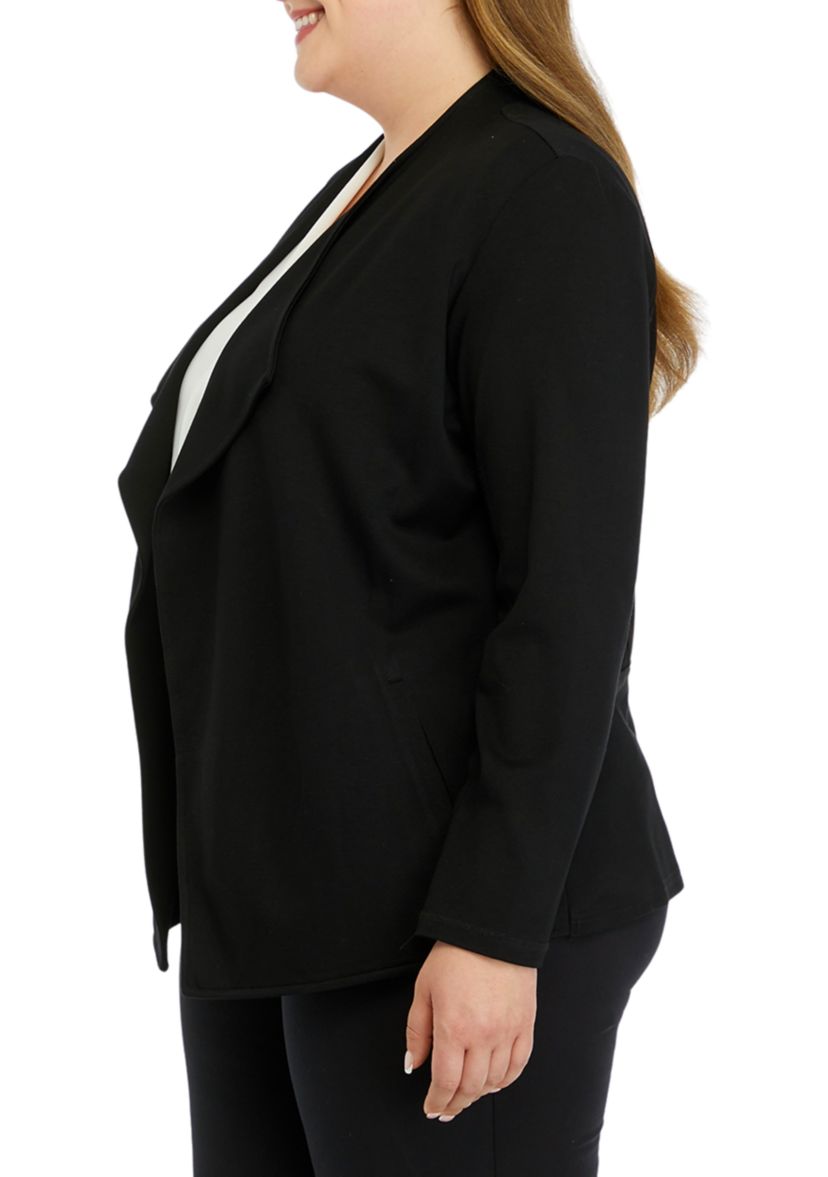 Plus Size Drape Front Jacket
