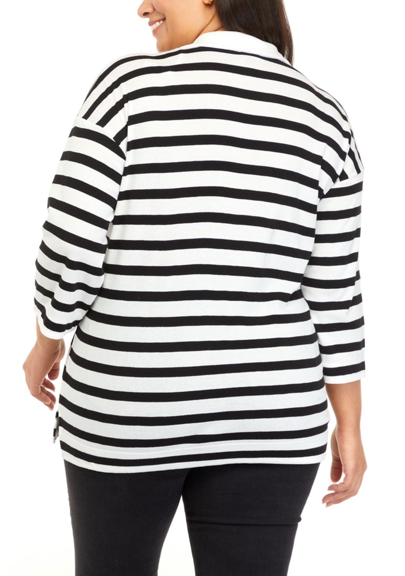 Plus Size Striped Tunic Top 