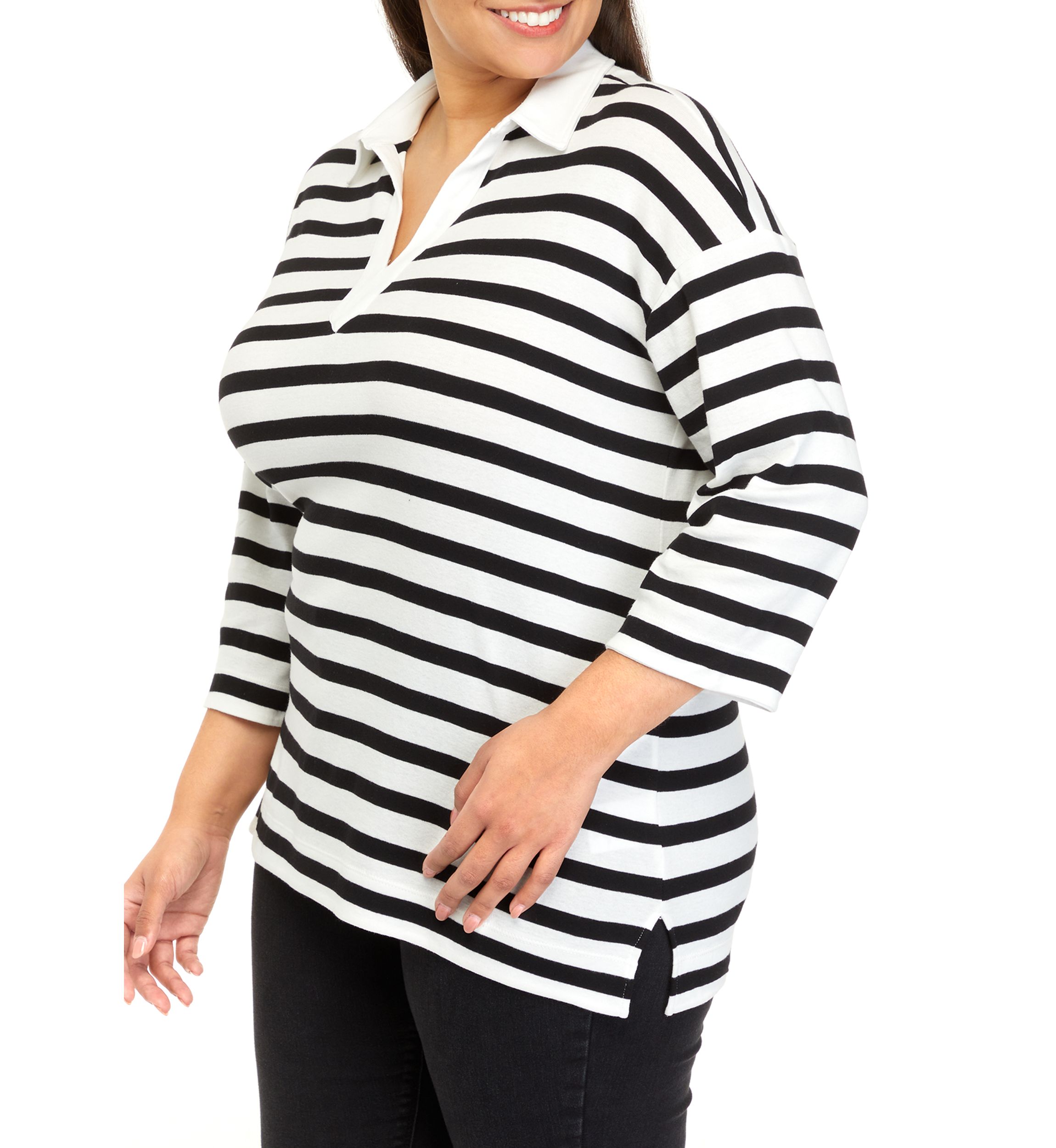 Plus Size Striped Tunic Top 