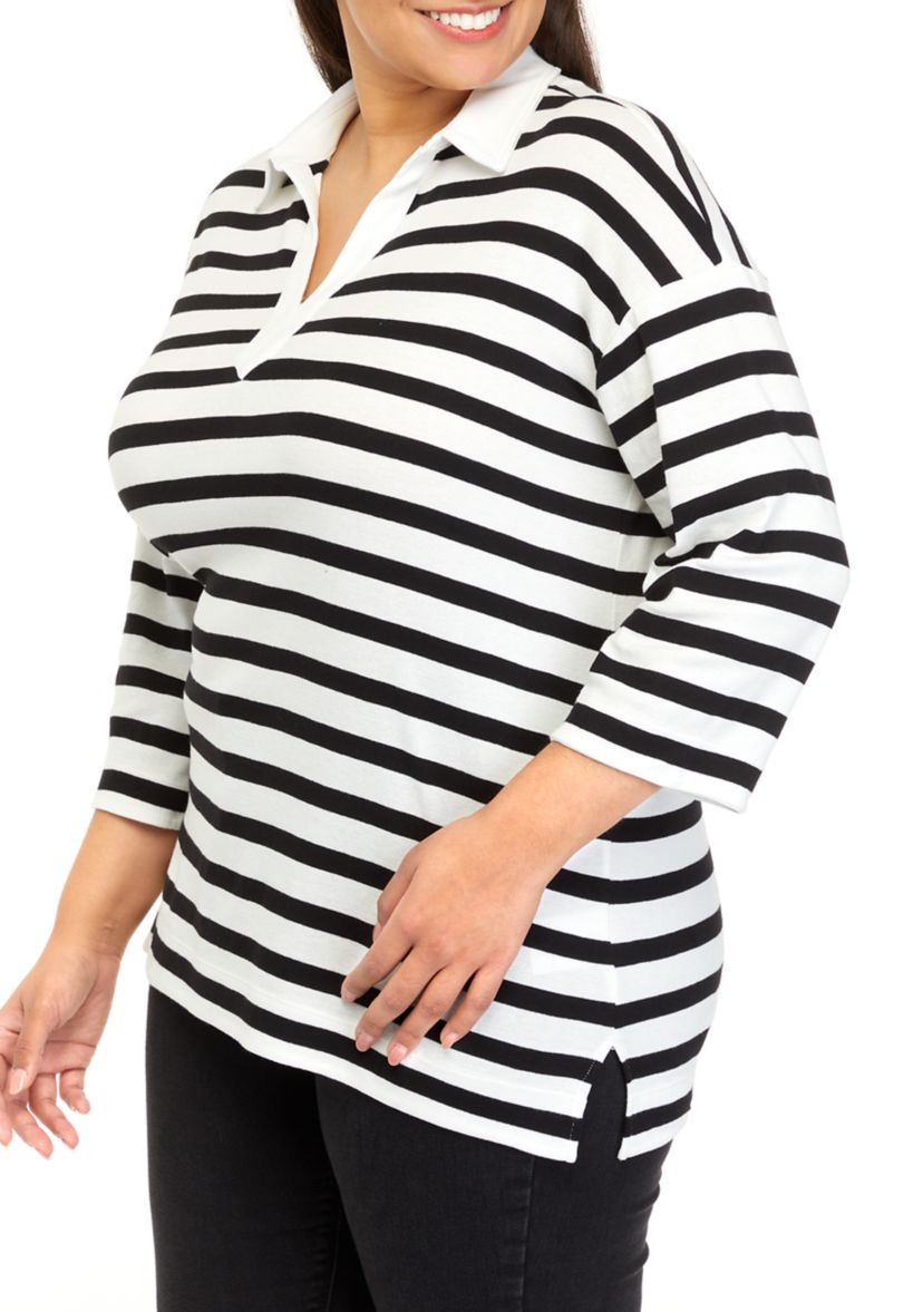 Plus Size Striped Tunic Top 