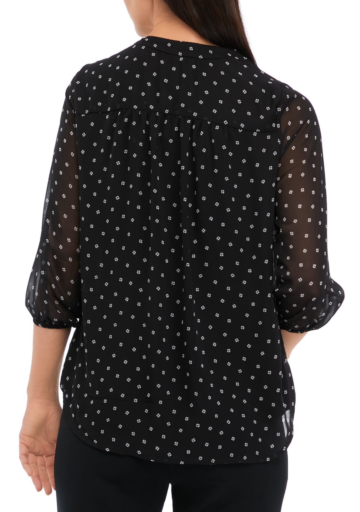 Womens V-Neck Printed Tunic Top
