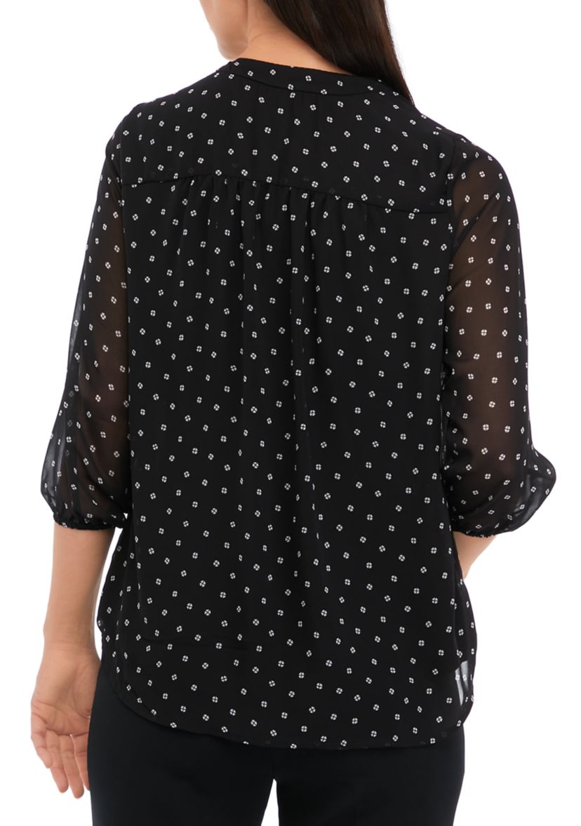 Womens V-Neck Printed Tunic Top