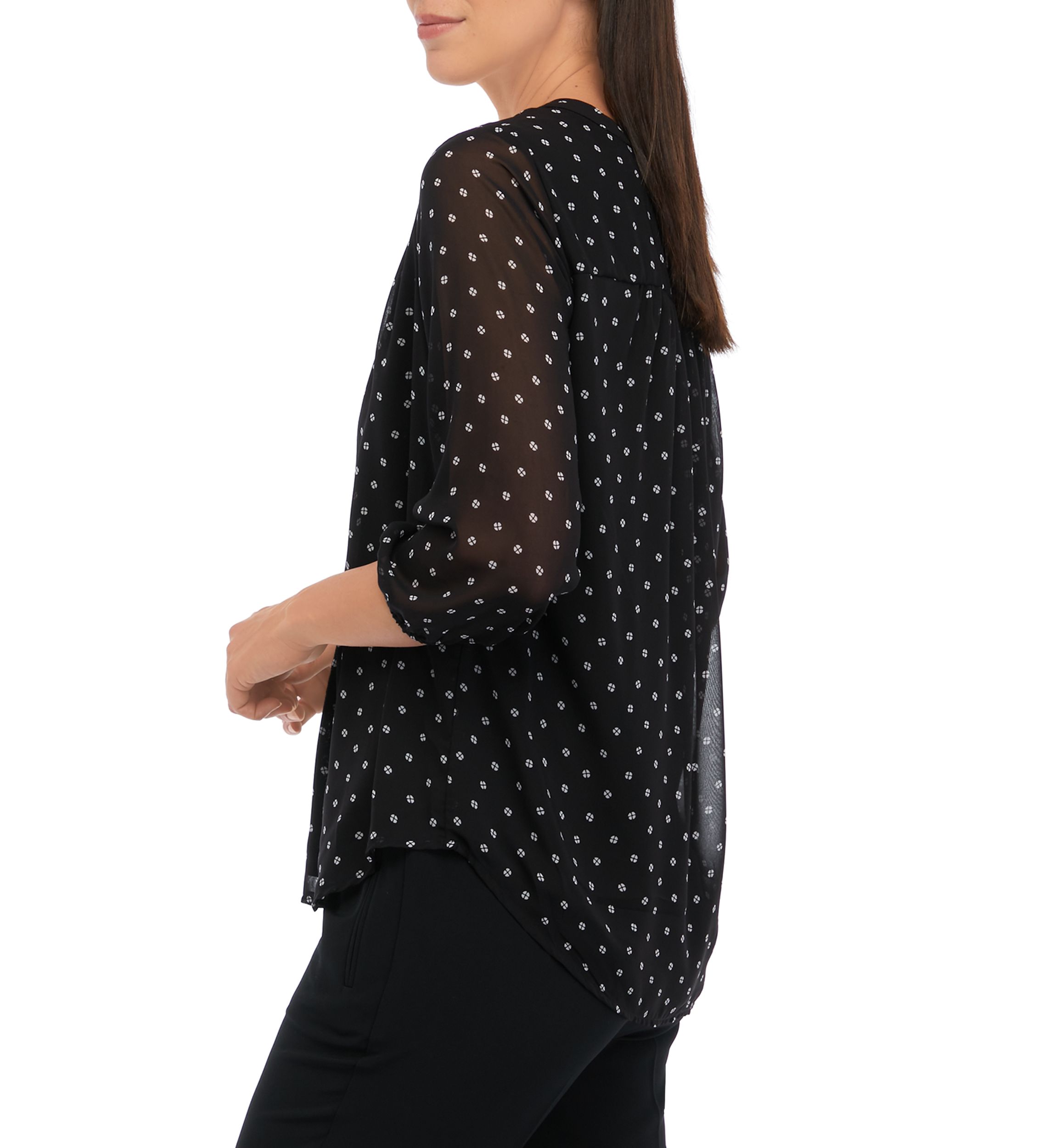 Womens V-Neck Printed Tunic Top