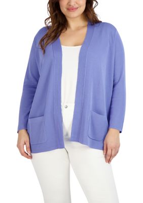 Plus Relaxed Open Front Cardigan