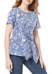 Womens Self Tie Blouse with Front Keyhole