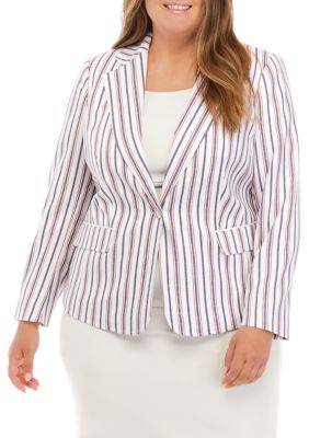 JONES NEW YORK Plus Size Long Sleeve Faux Double Breasted Jacket | belk