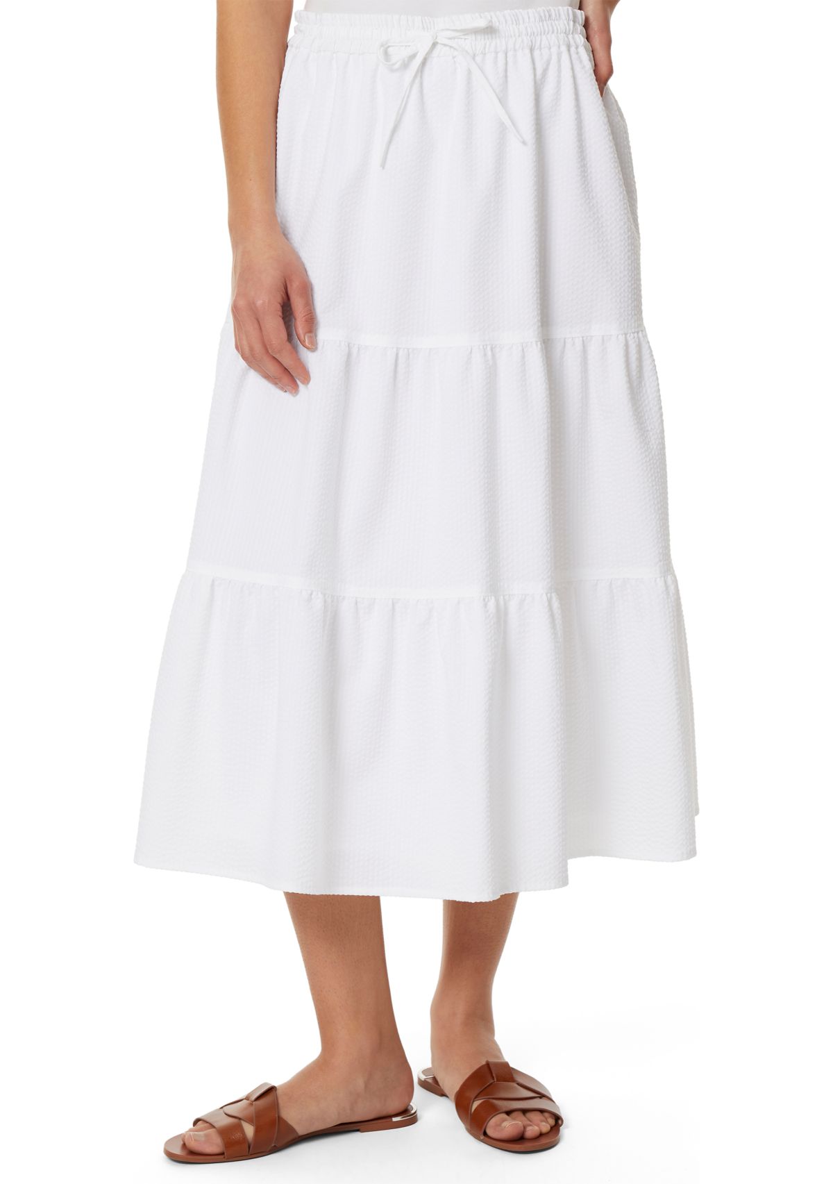 Tiered Linen Maxi Skirt
