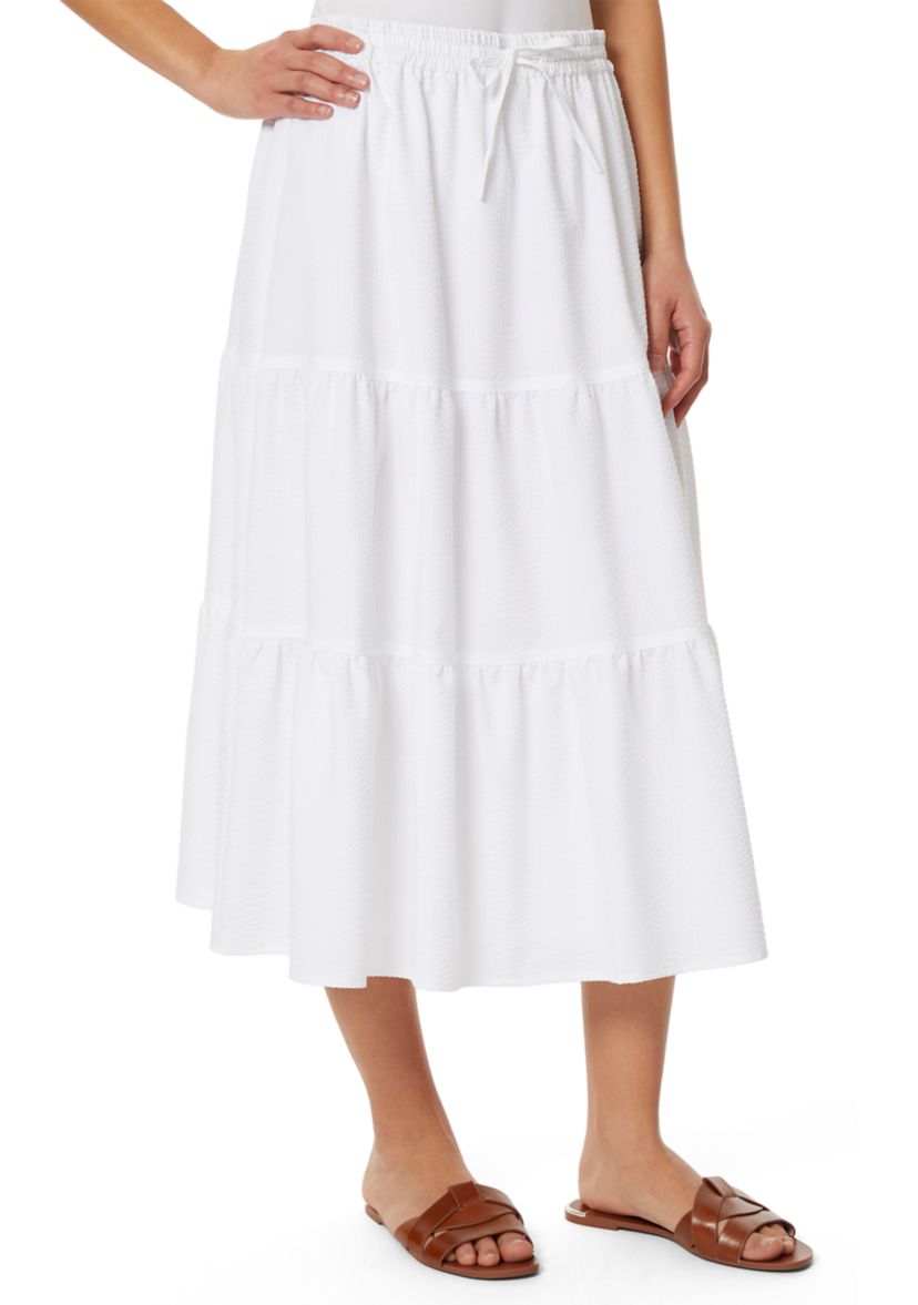 Tiered Linen Maxi Skirt