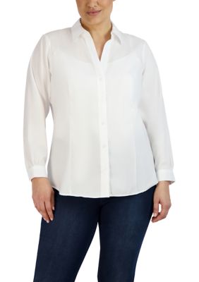 JONES NEW YORK Women's Plus Size Button Down Blouse