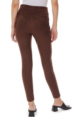 Women's Pull On Faux Suede Slim Ankle Pants