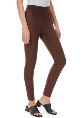 Women's Pull On Faux Suede Slim Ankle Pants