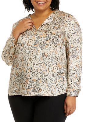 Chemisier Jones New York Plus Taille 18W - Imprimé Floral - Manches Longues - Neuf Avec Étiquettes