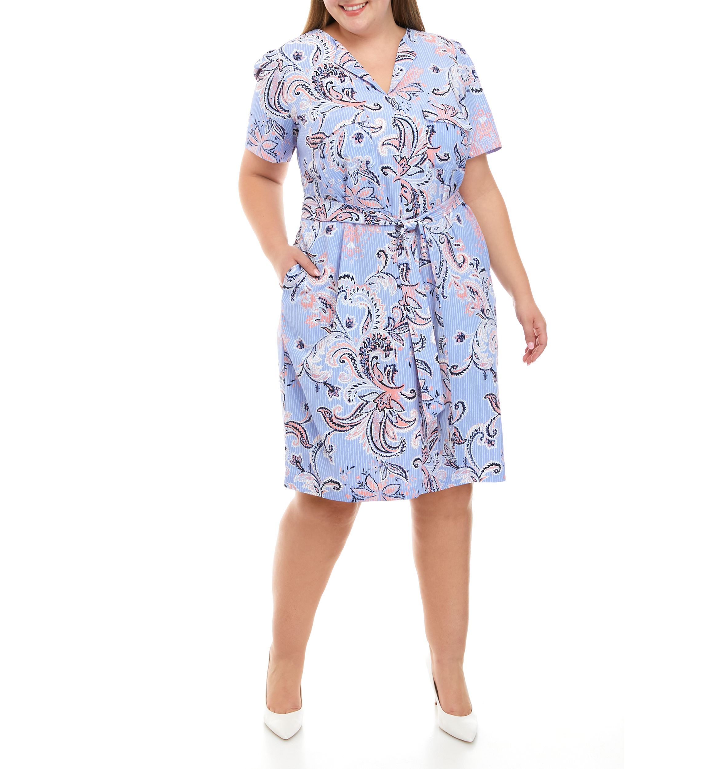 Plus Size Short Sleeve Shirtdress